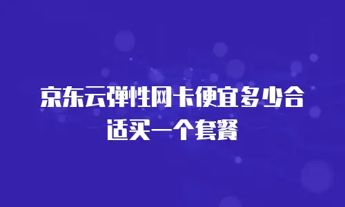 京东云弹性网卡便宜多少合适买一个套餐