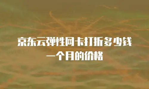 京东云弹性网卡打折多少钱一个月的价格