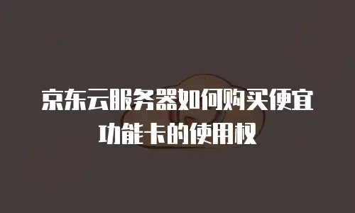 京东云服务器如何购买便宜功能卡的使用权