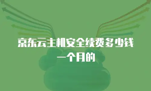 京东云主机安全续费多少钱一个月的