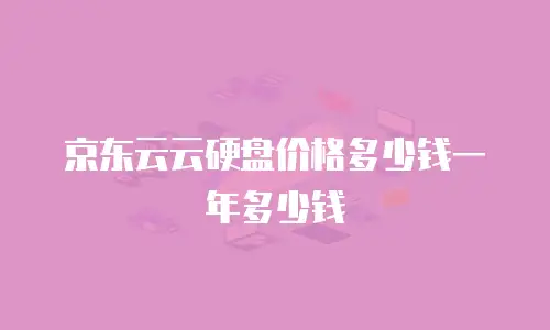 京东云云硬盘价格多少钱一年多少钱