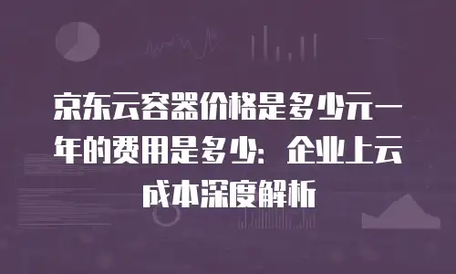 京东云容器价格是多少元一年的费用是多少：企业上云成本深度解析