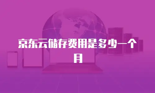 京东云储存费用是多少一个月