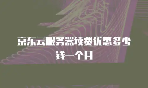 京东云服务器续费优惠多少钱一个月