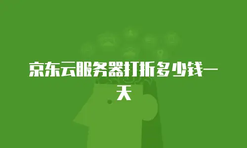 京东云服务器打折多少钱一天