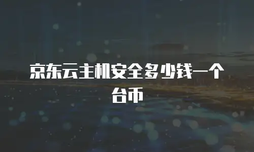 京东云主机安全多少钱一个台币