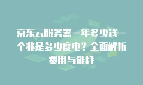 京东云服务器一年多少钱一个兆是多少度电？全面解析费用与能耗
