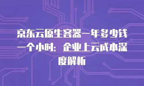 京东云原生容器一年多少钱一个小时：企业上云成本深度解析
