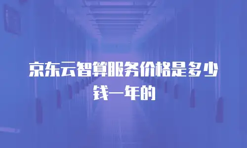 京东云智算服务价格是多少钱一年的