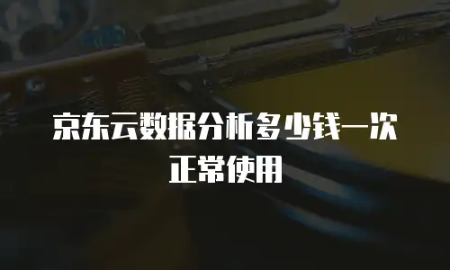 京东云数据分析多少钱一次正常使用
