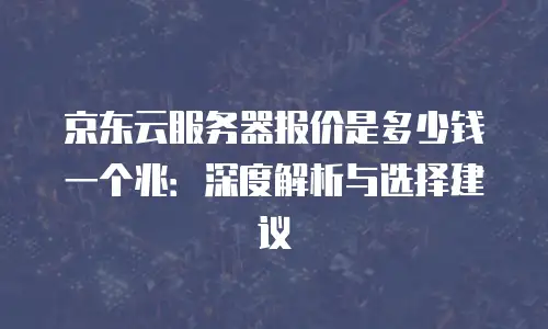 京东云服务器报价是多少钱一个兆：深度解析与选择建议