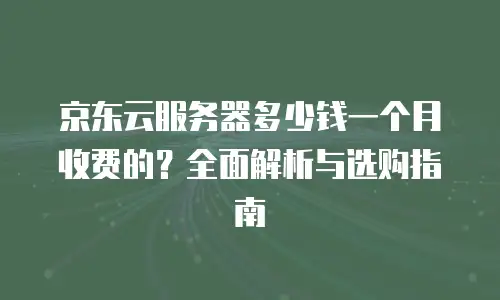 京东云公网ip收费标准是多少