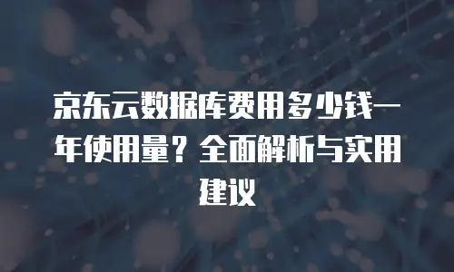 京东云数据分析费用是多少？全面解析与成本优化指南