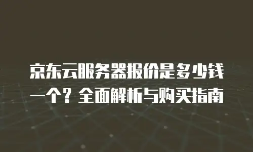 京东云服务器报价是多少钱一个？全面解析与购买指南