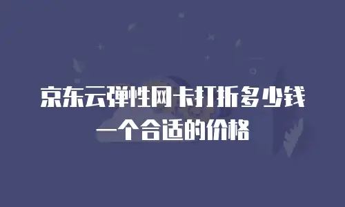 京东云弹性网卡打折多少钱一个合适的价格