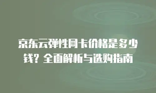 京东云弹性网卡价格是多少钱？全面解析与选购指南