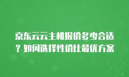 京东云服务器便宜：高性价比云计算服务的选择指南