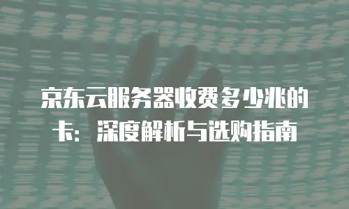 京东云服务器租赁价格多少钱一天