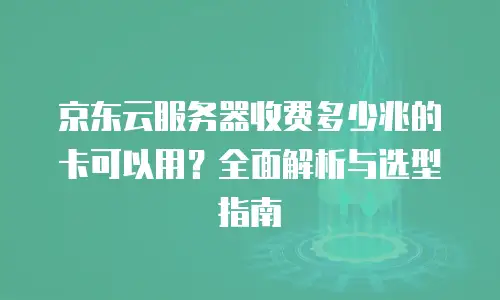京东云服务器收费多少兆的卡可以用？全面解析与选型指南