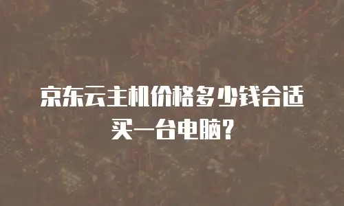 京东云主机价格多少钱合适买一台电脑？