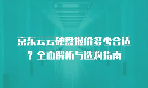 京东云云硬盘价格多少