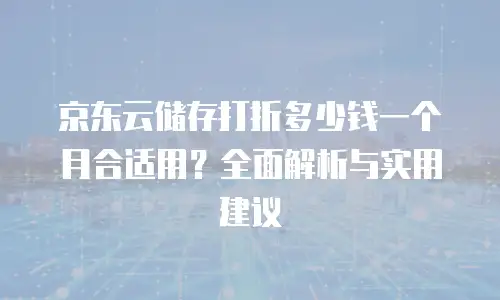 京东云容器续费多少钱一年的费用