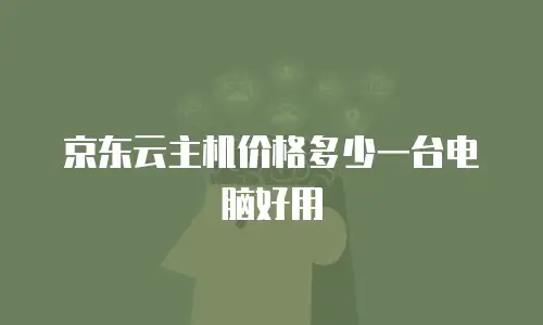 京东云主机价格多少一台电脑好用