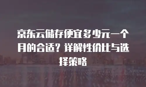 京东云储存打折多少最好的：全面解析当前最优折扣方案