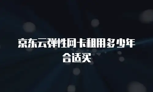京东云弹性网卡租用多少年合适买