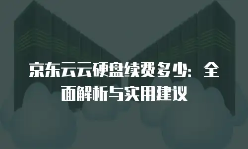 京东云云硬盘续费多少：全面解析与实用建议
