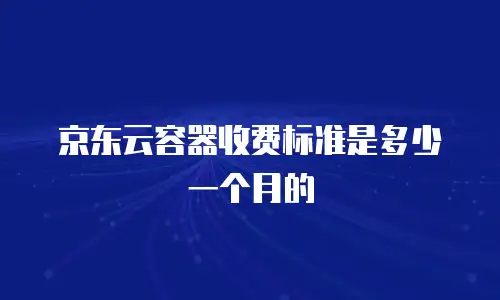 京东云容器收费标准是多少一个月的