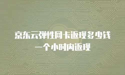 京东云弹性网卡返现多少钱一个小时内返现