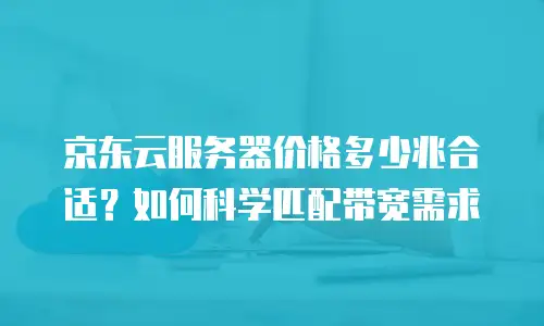 京东云服务器价格多少兆合适？如何科学匹配带宽需求