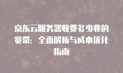 京东云服务器佣金是多少？全面解析与实用建议