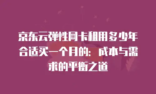 京东云弹性网卡租用多少年合适买一个月的：成本与需求的平衡之道