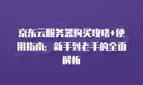 京东云服务器购买攻略+使用指南：新手到老手的全面解析