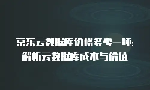 京东云云托管推荐：企业数字化转型的可靠伙伴