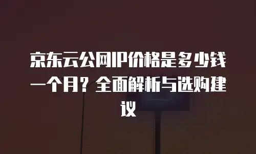 京东云公网IP价格是多少钱一个月？全面解析与选购建议