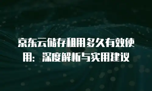 京东云储存费用是多少元钱的