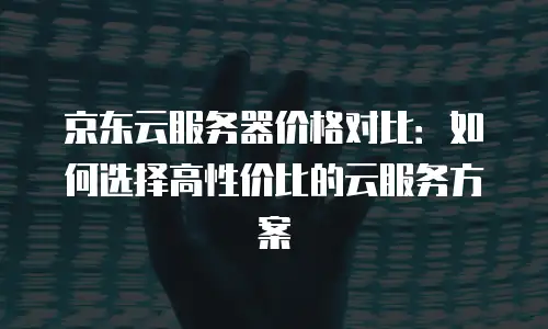 京东云服务器价格对比：如何选择高性价比的云服务方案