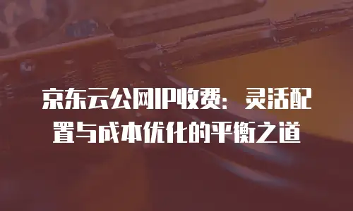 京东云服务器优惠购买：如何以最优成本获取高性能计算资源