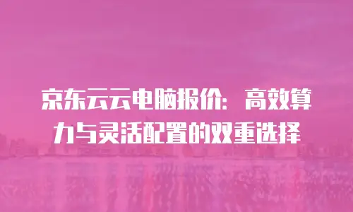 京东云容器便宜多少钱：解析云服务价格与性价比选择