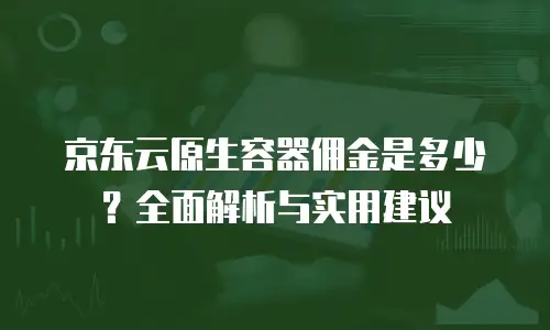 京东云服务器佣金多少钱一个？全面解析与行业对比