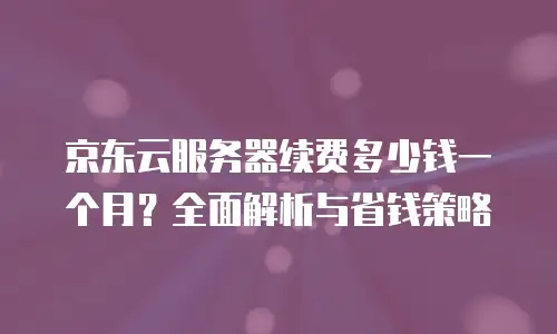 京东云服务器续费是多少钱一年：全面解析与实用指南