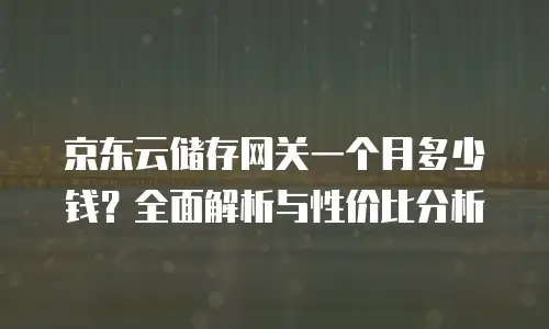京东云储存网关一个月多少钱？全面解析与性价比分析