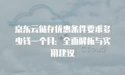 京东云储存优惠条件要求多少钱一个月：全面解析与实用建议