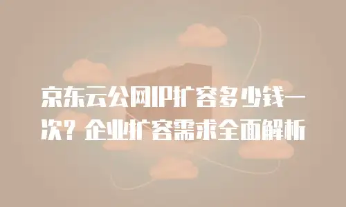 京东云公网IP租用：灵活部署与高效管理的网络解决方案