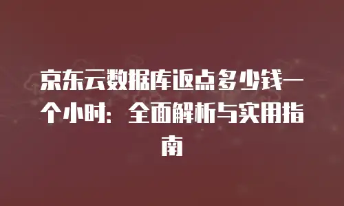 京东云服务器租赁价格多少钱一天？全面解析与实用建议