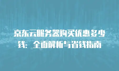 京东云储存便宜多少元一个G？深度解析存储价格差异与选择策略