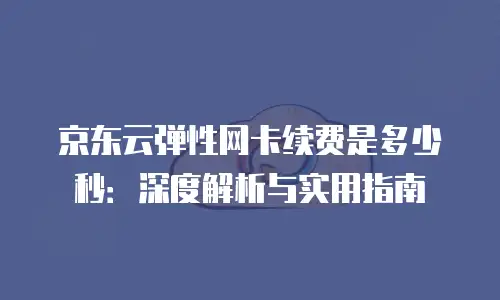 京东云容器收费多少钱一个小时：全面解析与实用建议